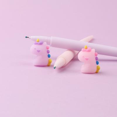 China Normal Fashion Cute Soft Silicone Rainbow Unicorn Shaking Pen Kids Gift School Office Supplies Stationery for sale