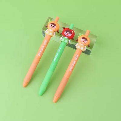 China office & School Pen Fruit Girl Ball Pens For Children Practice Writing Pen Supplier Kuki Designer Gel Pens Stationery for sale