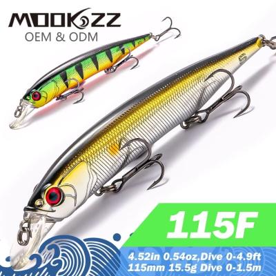 China ABS Plastic MOOKZZ New Bait Jerkbait 115MM 15G Floating Minnow Fishing Lure Artificial Hard Bait Pesca Bass Fishing Light Twitching Hard Lur for sale