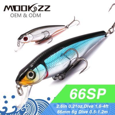 China ABS Plastic MOOKZZ  66mm 77mm 88mm Minnow Hard Fishing Lure Bait hot Fishing Tackle Artificial Lures Bait Floating Minnow Lure Hard Bait for sale