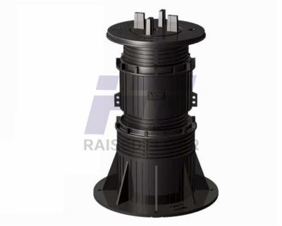 China Outdoor Adjustable Raised Floor Pedestal , Black Plastic Pedestal Support Stone Tiles for sale