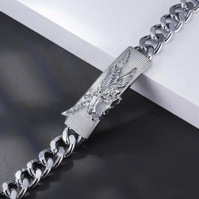 China 2022 Fashion Hip Hop Men's Bracelet Jewelry Silver Plated Custom Bangle Fashion Bracelet for sale