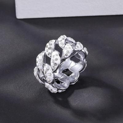 China Custom Personalized Fashion Ring Initial Heart Hip Hop Men's Silver Rings Jewelry for sale