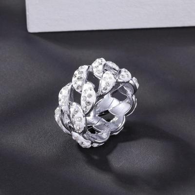 China Fashion Hip Hop Alloy Rhinestone Custom Ring Personalized Jewelry Trendy Ring For Men for sale