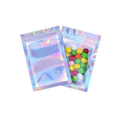 China Zipper Laser Moisture Proof Resealable Bags Clearly Printed Mylar Packaging Custom Plastic Hologram Zip Lock Hologram Bag for sale