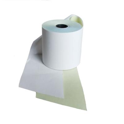 China 100% Virgin Wood Pulp Carbonless Thermal Paper Rolls 2 Layers With White And Yellow Color for sale