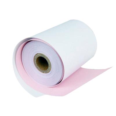 China 100% Virgin Wood Pulp 76x70mm White/Yellow Carbonless Copy Paper NCR Rolls for sale