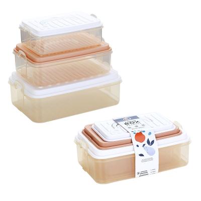 China Microwavable Portable Sealed Heated Storage Box Refrigerator Storage Three-Piece Set for sale