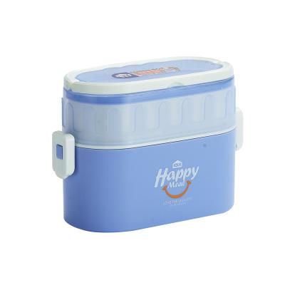 China Creative Freshness Retention New Double-Layer Sealed Portable Separable Plastic Lunch Box Children for sale