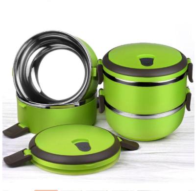 China Wholesale Freshness Preservation Double-Layer Portable Heat Preservation Bowl Round Lunch Box Stainless Steel for sale