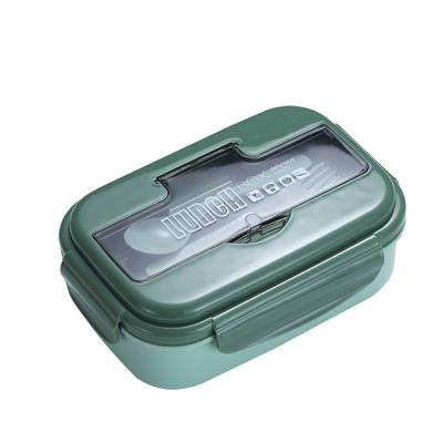 China New Freshness Keeping Cutlery Separable Fork Spoon Portable Lunch Box Food Containers Plastic 3 Compartment for sale