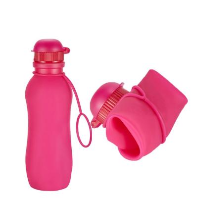 China Wholesale Free Custom Contemporary Travel Portable Leakproof Silicone 500ml Logo BPA Collapsible Sports Drinking Bottle for sale