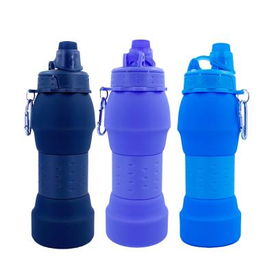 China Multi-colors Contemporary Expandable Reusable Silicon Collapsible Collapsible Water Bottle Sports BPA Free Collapsible Water Bottle for sale