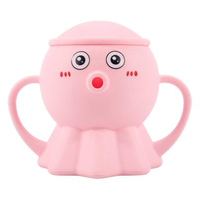 China 2021 Eco-Friendly Drop-Proof Silicone Snack Cup Sustainable Binaural Baby Food Cup Baby Drink Cups Spill-Resistant for sale