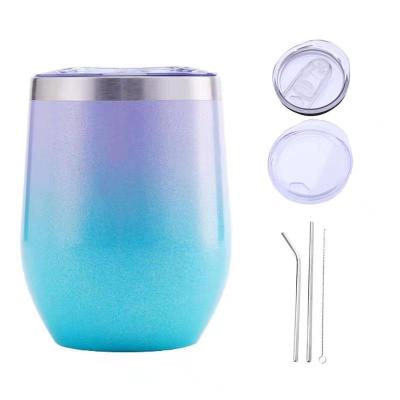 China 12oz Egg Tumbler Shape Double Wall Stainless Steel Viable Wholesale Water Bottle With Lid Stainless Steel Tumbler for sale