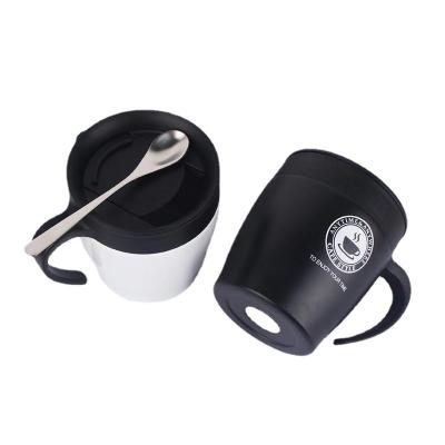 China Wholesale 304 Stainless Steel Sustainable Fashion Vacuum Double Layer Casual Coffee Cup With Handle for sale