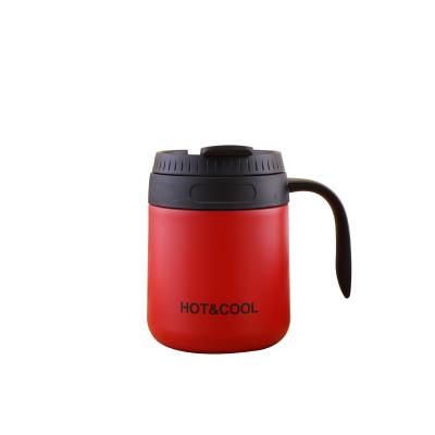 China 2021 Viable Promotional Double-Layer Vacuum Insulated Stainless Steel Coffee Mug Desktop Water Bottle With Handle for sale