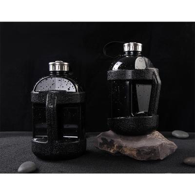 China Large Capacity Sustainable Small Mouth Bottles Portable Plastic Bottled Water Bottle With Handle And Lid for sale