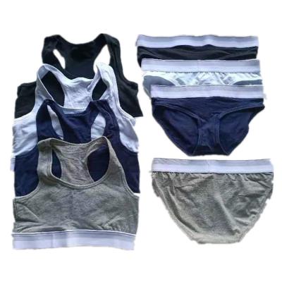 China SHANTOU Anti-Static Bra Panties Sets Women Vest Custom Logo Brand Women Underwear Sexy Thongs Vest Custom Thongs Sets Sports Bra Sets for sale