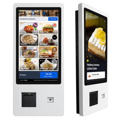 China Restaurant Printer Scanner Fast Food Restaurant Orders Terminal Touch Screen Payment Wall Mounted Kiosks For Self Service for sale