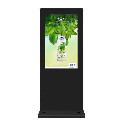 China Split screen outdoor advertising smart digital signage led screens floor stand digital signage totem 55 inch with touch screen for sale