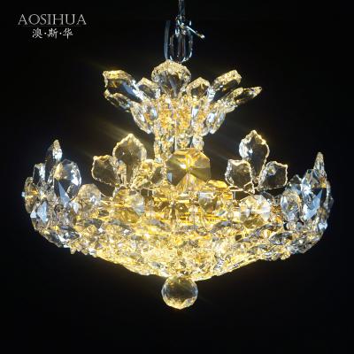 China AOSIHUA style design lamp Europe type crown lamp luxury crystal light hotel villa living room dining room crystal chandelier for sale