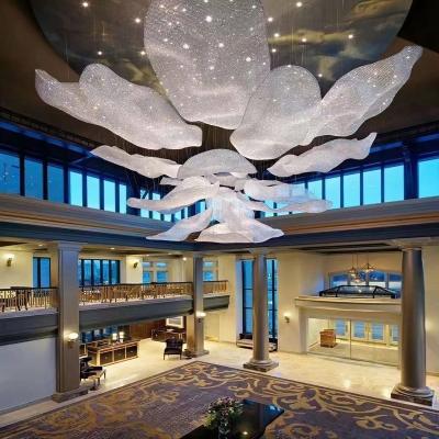 China Modern Professional Hotel Lobby Sale Service Sand Table Area Non-standard Custom Glass Beads Woven Art Chandelier for sale