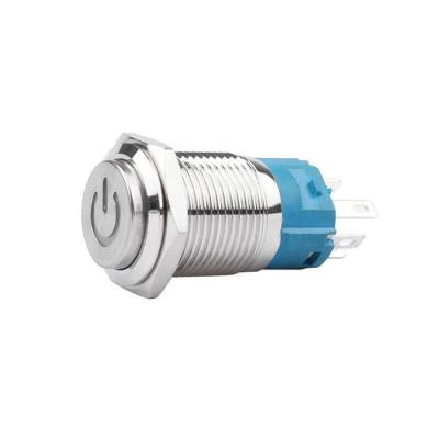 China 4 Pins 12mm 12V LED Switch Metal Push Button Switch Latching And Momentary On/Off Push Button With 4Pins for sale