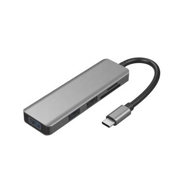 China Multiple USB-C connects support plug usb c hub or usb c adapter with 3usb3.0+sd+tf usb c hub for macbook pro and other laptops for sale