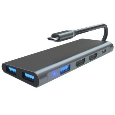 China 2021 High Speed ​​USB3.0 5Gbps best selling 6 ports multi usb c adapter usb c hub ports for sale