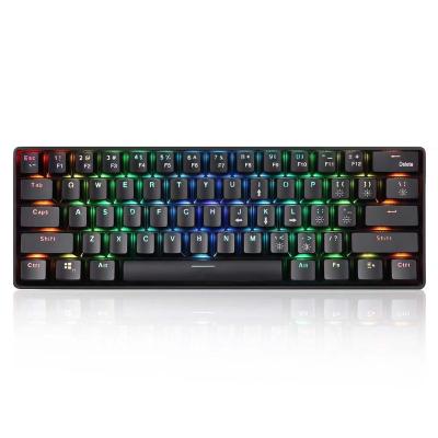 China New Mini 61 Keys Wired Mechanical Keyboard And Gaming Keyboard RGB Wireless Dual Mode Mechanical Keyboard for sale