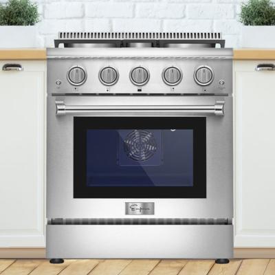 China Empava 30 inch Kitchen Automatic Reignites SUS304 Gas Oven Range Price Convection Fan 4 Burner Gas Range With Oven à venda