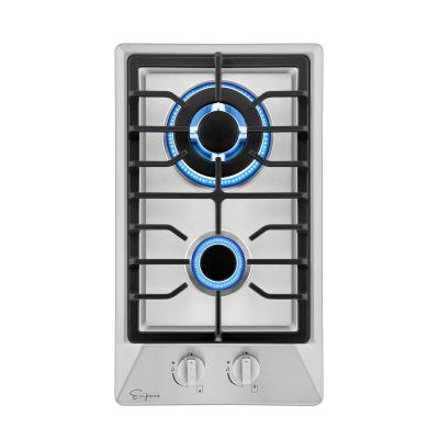 Κίνα Outdoor Camping Gas Stove Stainless Steel Energy Saving Small Gas Hob Portable Gas Cooktop 2 Burner προς πώληση