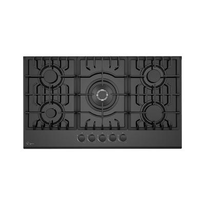 China 30 Inch Home Stainless Steel Gas Stove Cooktop Black 5 Burner Gas Stove Te koop