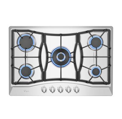 China 30 Inch Kitchen Appliances Gas Stove Silver Stainless 5 Heating Elements Gas Stove Te koop