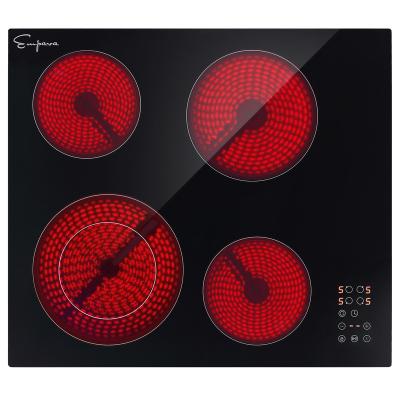 China 4 Burner Large Electric Radiant Glass Ceramic Cooktop Black Built In Ceramic Hob for sale