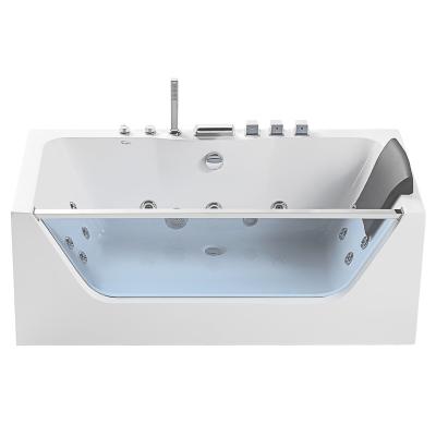 China White indoor hydromassage whirlpool Bathtub Fiberglass multi-faceted jetted tub for sale