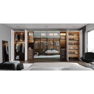 China High Quality Durable Modern Custom Furniture Mirror Glass Sliding Door Wardrobe For Bedroom Room for sale