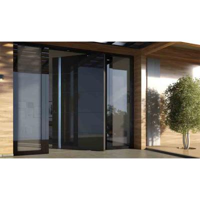 China Modern Contemporary Design Front Aluminum Steel Main Entrance Pivot Door With Low E Glass for sale