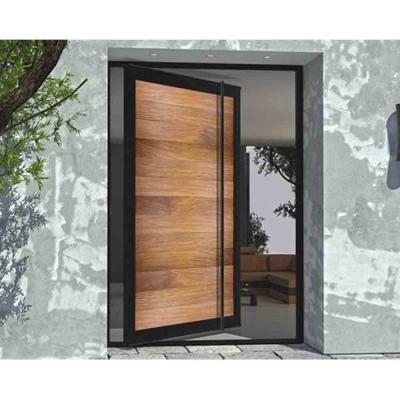 China Modern Waterproof Exterior Wood Veneer Timber Core Solid Swing Pivot Door for sale