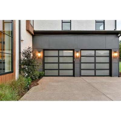 China Five Panel Modern Flush Steel Gray Garage Door Powder Coated With Hardware for sale