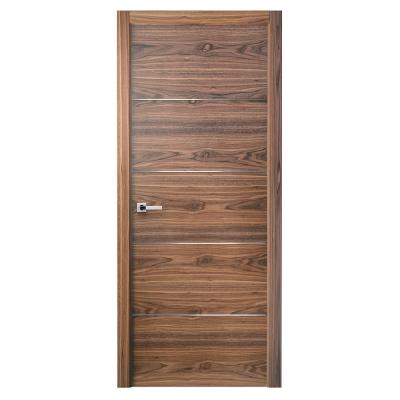 China Modern Contemporary Mahogany Wood Veneer Painting Interior Flush Swing Wood Door for sale