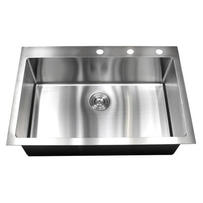 China Without Faucet Wholesale 304 Stainless Steel Square Kitchen Single Bowl Sinks for sale