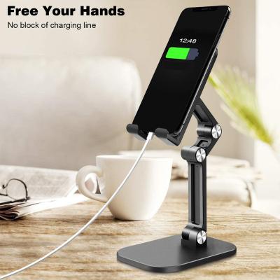 China Adjustable Durable Portable Metal Desktop Mobile Phone Aluminum Cell Phone Stand Holder Home Use Kitchen Office School for sale