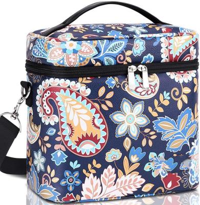 China Leather Multifunctional Insulated Bag The Latest Fasion Waterproof Cold Storage PU Lunch Bag With Adjustable Shoulder Strap for sale