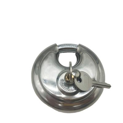 China Hot-selling Heavy Duty 201# Stainless Steel Round Lock Disc Padlock With Keys for sale