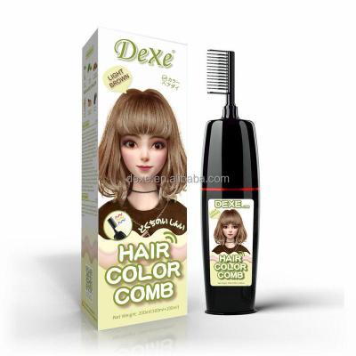 China Dexe Formula Magic Hair Color Change Ammonia Herbal Free Hair Dye Black Magic Color Comb With Scum Natural Hair Color Dye for sale