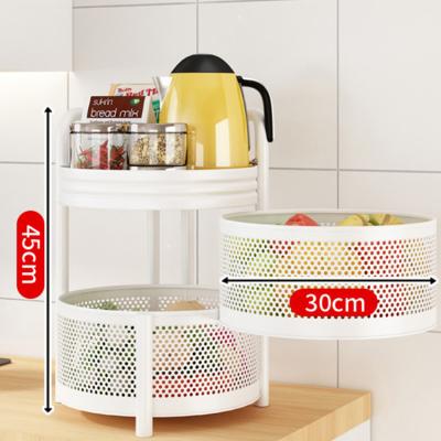 China Sustainable kitchen rotating multi-layer fruit and vegetable rack display rack fruit and vegetable rack for sale