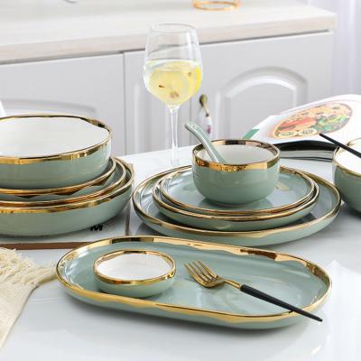 China Viable Nordic Style Popular Wholesale Ceramic Dish Set Bulk Ceramic Dish for sale