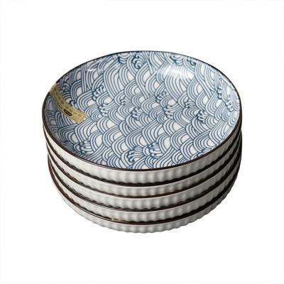 China Multi Sustainable Dish Bowl Dish Moon Type Ceramic Restaurant Tableware for sale